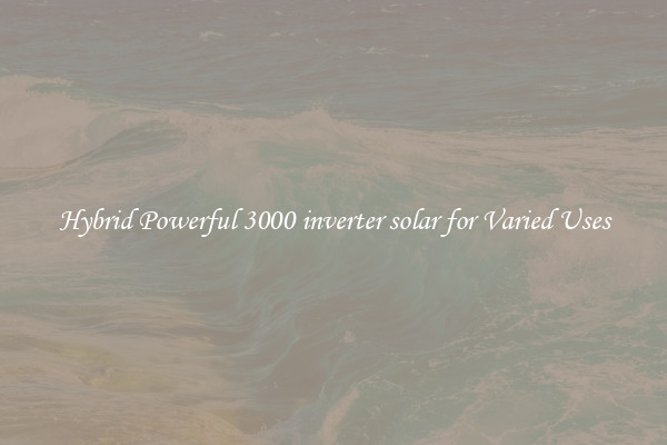 Hybrid Powerful 3000 inverter solar for Varied Uses